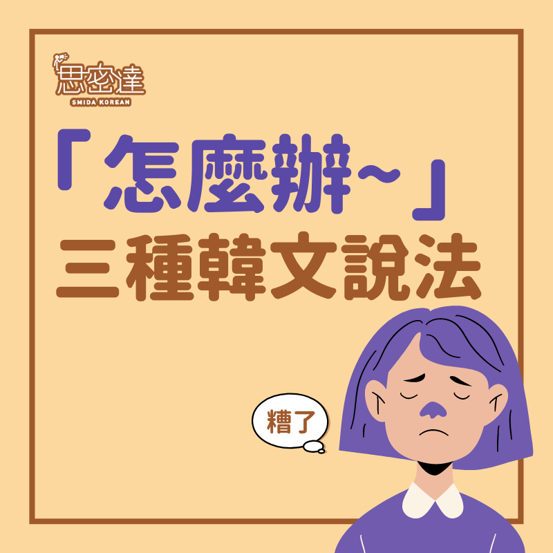 【 思密達｜『怎麼辦~』三種韓文說法 】|一周一韓文